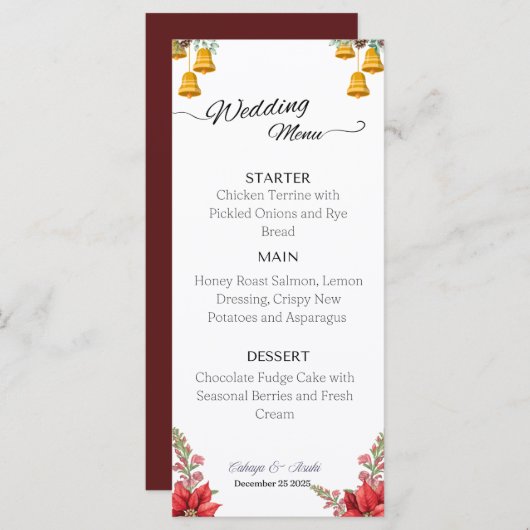 Weihnachtsmenü Menükarte (Vorne/Hinten)