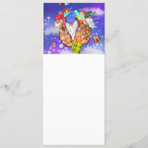 Weihnachtsmenü mit Happy Gnomes gibt Geschenke Menükarte