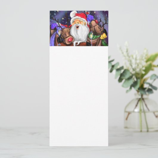 Weihnachtsmenü und Reindeers Funny Christmas Menu Menükarte (Stehend Vorderseite)