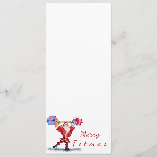 Weihnachtsmenü Weihnachtsmann mit Geschenken - Fun Menükarte (Vorderseite)