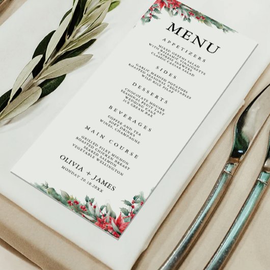 Weihnachtsmenükarten Vorlage