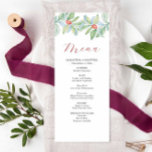 Weihnachtsmenüs Wasserfarbengrün Menükarte<br><div class="desc">Dieses Weihnachtsmenü bietet Aquarellgrün mit roten Beeren. Verwenden Sie die Vorlagenfelder,  um benutzerdefinierte Kurse hinzuzufügen. Die Karte kehrt zu einer kostenlosen Beerenfarbe um. Um das passende Hochzeitthema zu sehen,  besuchen Sie www.zazzole.com/dotellablelle Einzigartige Aquarellkunst und Design von Victoria Grigaliunas</div>