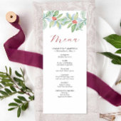 Weihnachtsmenüs Wasserfarbengrün Menükarte