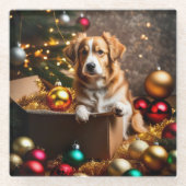 Weihnachtsmerkmal Glasuntersetzer (Vorderseite)