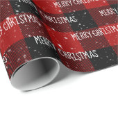 WeihnachtsMERRY CHRISTMAS Text auf Kariert Geschenkpapier (Rolleneckpunkt)