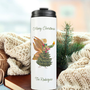 Weihnachtsmesse 6 Foto Template Green Beige Thermosbecher