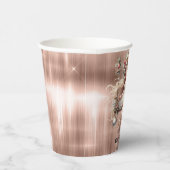 Weihnachtsmesse auf Sparkle Rose Gold Hintergrund Pappbecher (Rechts)