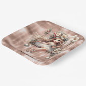 Weihnachtsmesse auf Sparkle Rose Gold Hintergrund Pappteller (Gewinkelt)