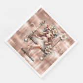 Weihnachtsmesse auf Sparkle Rose Gold Hintergrund Serviette (Ecke)