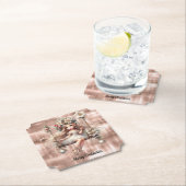 Weihnachtsmesse auf Sparkle Rose Gold Hintergrund Untersetzer (Vor Ort)