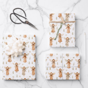 Weihnachtsmesse Geschenkwrap in neutralen Farben Geschenkpapier Set