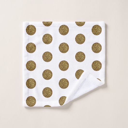 Weihnachtsmetall Gold und Weiß Badhandtuch Set (Waschlappen)