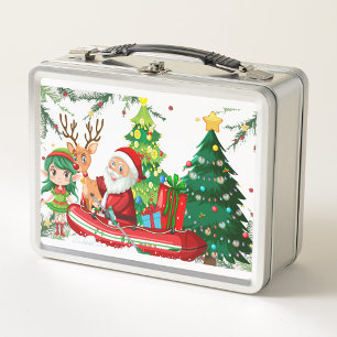 Weihnachtsmetall-Mittagspause Metall Brotdose