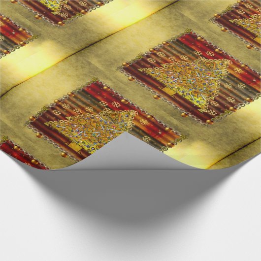 Weihnachtsmetallbaum Geschenkpapier (Ecke)