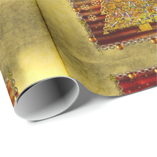 Weihnachtsmetallbaum Geschenkpapier (Rolleneckpunkt)