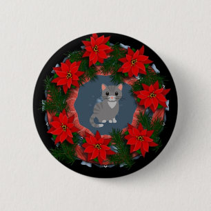 WeihnachtsMiezekatze Button