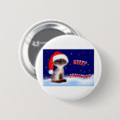 WeihnachtsMiezekatze-Knopf Button (Vorne & Hinten)