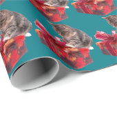 WeihnachtsMiezekatze-Packpapier Geschenkpapier (Rolleneckpunkt)