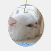 WeihnachtsMiezekatze-Traum 2011 Keramikornament (Links)