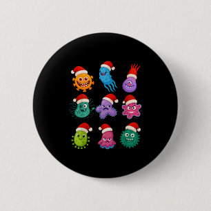 Weihnachtsmikrobiologie Bakterien Santa Wissenscha Button