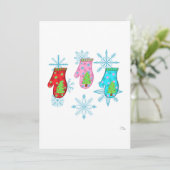 Weihnachtsmilben_weiß Ferienkarte Feiertagskarte (Stehend Vorderseite)