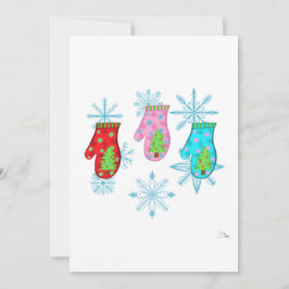Weihnachtsmilben_weiß Ferienkarte Feiertagskarte