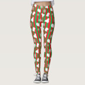 Weihnachtsmilben, Winterhut, weiße Schneeflocken Leggings (Vorderseite)