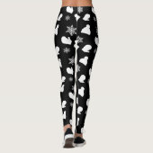 Weihnachtsmilben, Winterhut, weiße Schneeflocken Leggings (Rückseite)