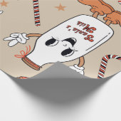 Weihnachtsmilch & Kekse Muster Geschenkpapier (Ecke)