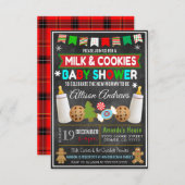 Weihnachtsmilch und Cookies Kinderdusche Einladung (Vorne/Hinten)