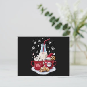 Weihnachtsmilch und Cookies Latte Family Xmas Feiertagspostkarte