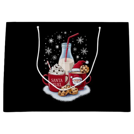 Weihnachtsmilch und Cookies Latte Family Xmas Große Geschenktüte (Vorderseite)