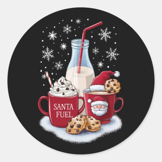 Weihnachtsmilch und Cookies Latte Family Xmas Runder Aufkleber (Vorderseite)