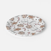 Weihnachtsmilch und Cookies Pappteller (Schrägansicht)