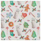 Weihnachtsmilch und Cookies Stoff (Nahaufnahme)