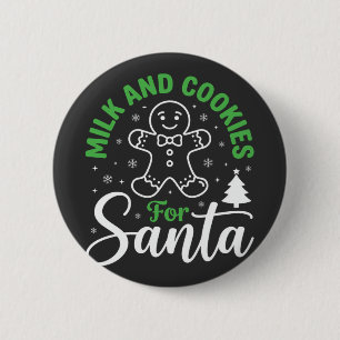 Weihnachtsmilch und Kekse für den Weihnachtsmann Button