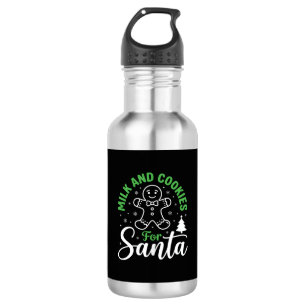 Weihnachtsmilch und Kekse für den Weihnachtsmann Edelstahlflasche