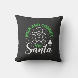 Weihnachtsmilch und Kekse für den Weihnachtsmann Kissen