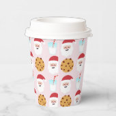 Weihnachtsmilch und Kekse mit rosa Hintergrundpapi Pappbecher (Rechts)