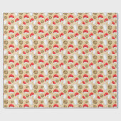 Weihnachtsmilch und Kekse Party gekachelt Muster Geschenkpapier (Flach)