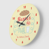 Weihnachtsmilch und Kekse Weihnachten Große Wanduhr (Winkel)