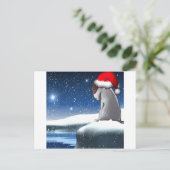 WeihnachtsMilo (der Bullterrier-Welpe) Feiertagspostkarte (Stehend Vorderseite)