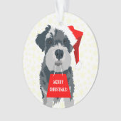 Weihnachtsmini Schnauzer Weihnachtsmannmütze Ornament (Vorderseite)