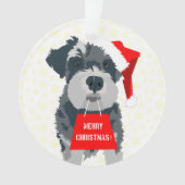 Weihnachtsmini Schnauzer Weihnachtsmannmütze Ornament (Vorderseite)