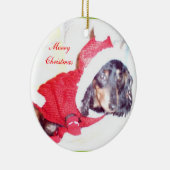 Weihnachtsminiatur Dashcund Ornamente - Elf (Rechts)