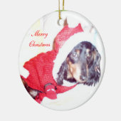 Weihnachtsminiatur Dashcund Ornamente - Elf (Links)