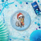 Weihnachtsminiatur Poodle Pappteller (Party)