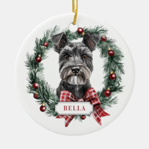 Weihnachtsminiatur Schnauzer Circle Ornament