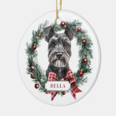 Weihnachtsminiatur Schnauzer Circle Ornament (Links)