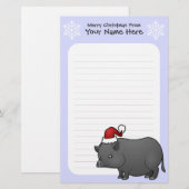 Weihnachtsminiatur-Schwein Briefpapier (Vorne/Hinten)
